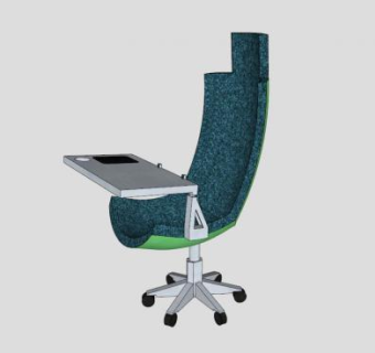 滚动办公椅高背椅SU模型下载_sketchup草图大师SKP模型