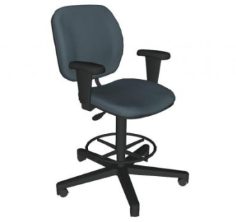 黑色办公椅可调节扶手椅SU模型下载_sketchup草图大师SKP模型