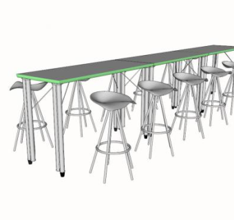 会议椅高脚座椅SU模型下载_sketchup草图大师SKP模型