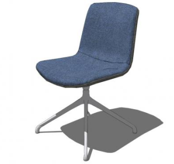 蓝色靠背椅SU模型下载_sketchup草图大师SKP模型