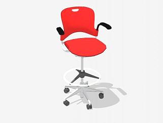 红色座椅多功能凳子SU模型下载_sketchup草图大师SKP模型