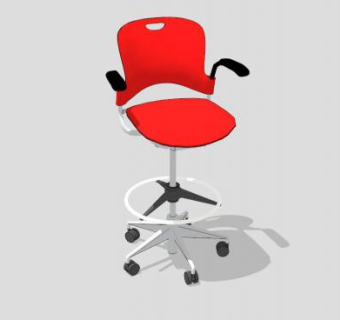 红色座椅多功能凳子SU模型下载_sketchup草图大师SKP模型