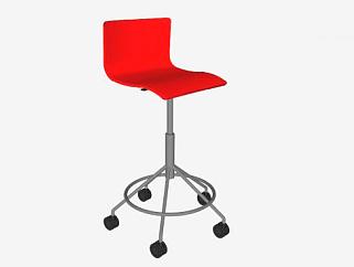 红色休闲座椅SU模型下载_sketchup草图大师SKP模型