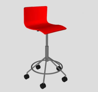 红色休闲座椅SU模型下载_sketchup草图大师SKP模型