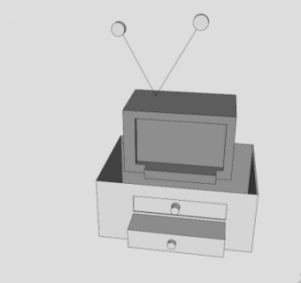 有支架的电视柜SU模型下载_sketchup草图大师SKP模型
