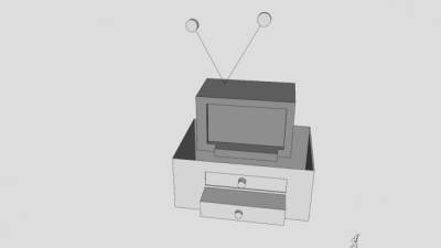 有支架的电视柜SU模型下载_sketchup草图大师SKP模型