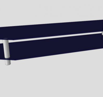 蓝色玻璃简易电视柜SU模型下载_sketchup草图大师SKP模型