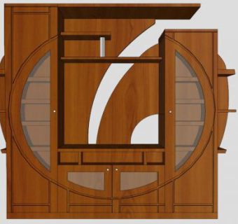 现代中式木制电视柜SU模型下载_sketchup草图大师SKP模型