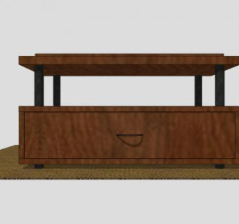 樱桃木的电视柜SU模型下载_sketchup草图大师SKP模型