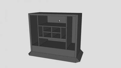 灰色美式电视柜SU模型下载_sketchup草图大师SKP模型