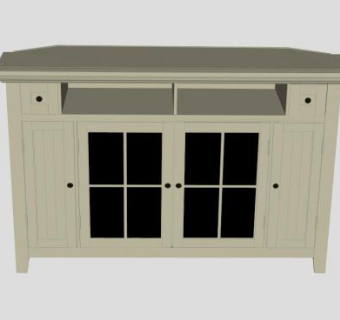 可以放在角落的实木电视柜SU模型下载_sketchup草图大师SKP模型