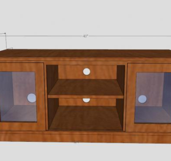 木制玻璃中式电视柜SU模型下载_sketchup草图大师SKP模型