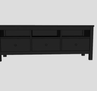 宜家简约黑色电视柜SU模型下载_sketchup草图大师SKP模型
