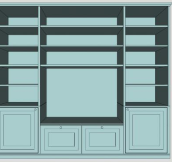 浅蓝现代电视柜SU模型下载_sketchup草图大师SKP模型