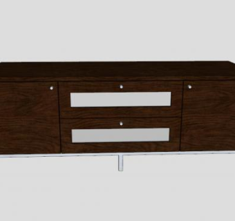 小型木制中式电视柜SU模型下载_sketchup草图大师SKP模型