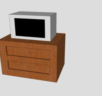 木架小型电视柜SU模型下载_sketchup草图大师SKP模型
