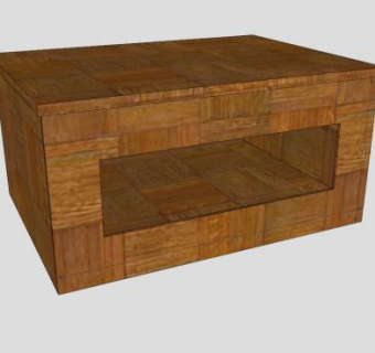 实木简约风格电视柜SU模型下载_sketchup草图大师SKP模型