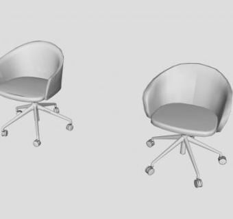 白色为办公室滚动椅SU模型下载_sketchup草图大师SKP模型