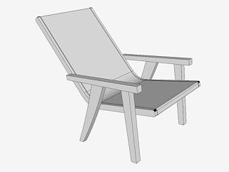 白色<em>帆布躺椅</em>SU模型下载_sketchup草图大师SKP模型