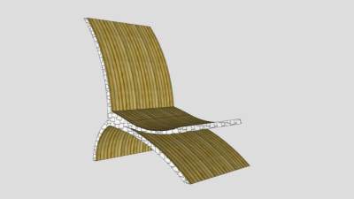 实木椅子休闲躺椅SU模型下载_sketchup草图大师SKP模型