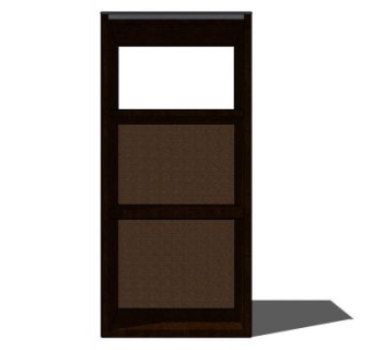 棕褐色复古电视柜SU模型下载_sketchup草图大师SKP模型