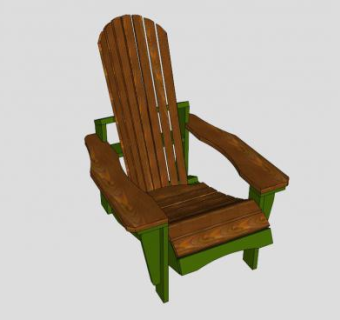 户外实木椅子SU模型下载_sketchup草图大师SKP模型