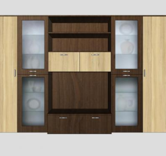 美式电视柜SU模型下载_sketchup草图大师SKP模型