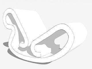 白色有机躺椅SU模型下载_sketchup草图大师SKP模型
