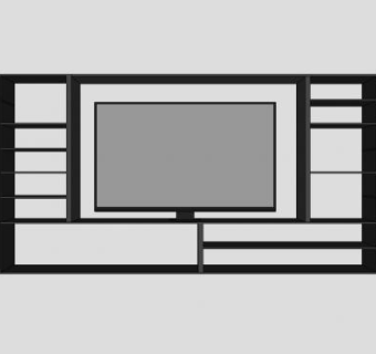 带小架的电视柜SU模型下载_sketchup草图大师SKP模型