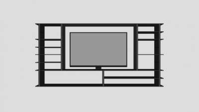 带小架的电视柜SU模型下载_sketchup草图大师SKP模型