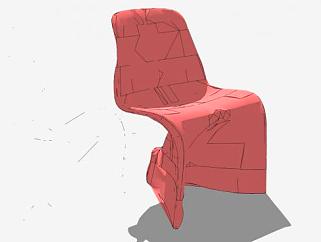 现代<em>红色</em>座椅SU模型下载_sketchup草图大师SKP模型