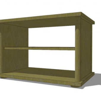 褐绿色简约电视柜SU模型下载_sketchup草图大师SKP模型