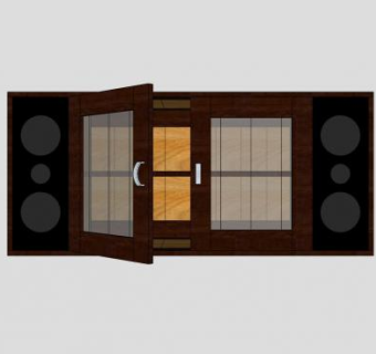 乡村风格中式电视柜SU模型下载_sketchup草图大师SKP模型