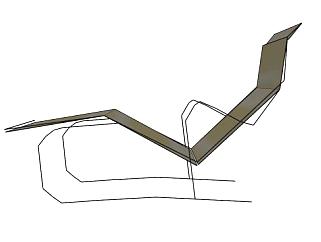 休闲躺椅长椅子SU模型下载_sketchup草图大师SKP模型