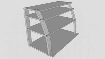 定制设计白色电视柜SU模型下载_sketchup草图大师SKP模型