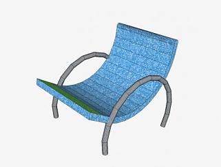 斯托尔蓝色躺椅SU模型下载_sketchup草图大师SKP模型