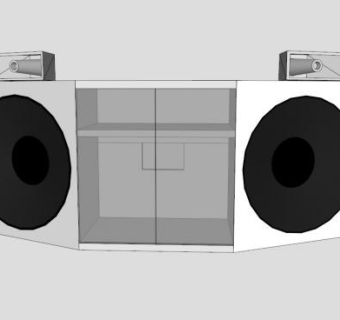 带喇叭的电视柜SU模型下载_sketchup草图大师SKP模型