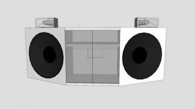 带喇叭的电视柜SU模型下载_sketchup草图大师SKP模型
