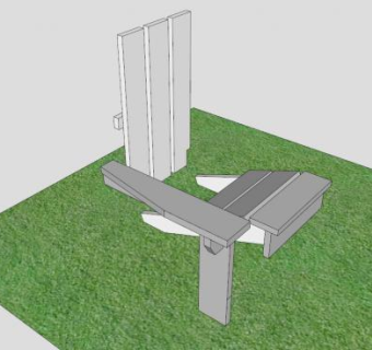 白色休闲户外椅SU模型下载_sketchup草图大师SKP模型