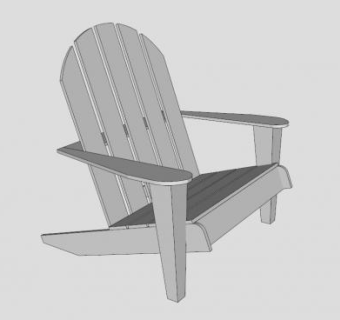 白色户外椅休闲躺椅SU模型下载_sketchup草图大师SKP模型