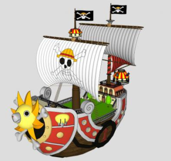 海贼王桑尼号SU模型设计_su模型下载 草图大师模型_SKP模型