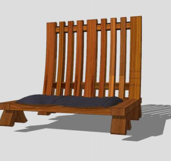 日式餐椅SU模型下载_sketchup草图大师SKP模型