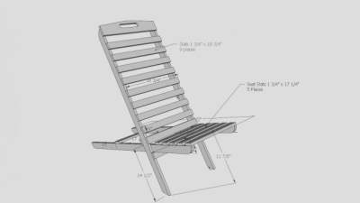 户外白色折椅SU模型下载_sketchup草图大师SKP模型