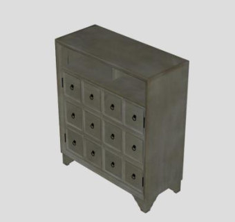 乡村风格简洁电视柜SU模型下载_sketchup草图大师SKP模型