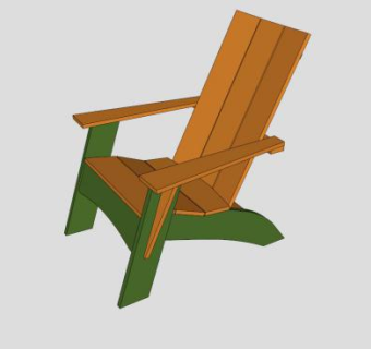 阿迪朗达克椅子SU模型下载_sketchup草图大师SKP模型