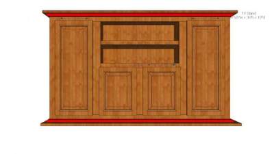 中式木制简约电视柜SU模型下载_sketchup草图大师SKP模型