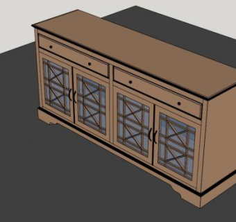 休伯特电视柜SU模型下载_sketchup草图大师SKP模型