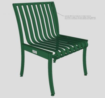 咖啡馆户外绿色无臂椅SU模型下载_sketchup草图大师SKP模型