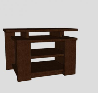 深褐色现代电视柜SU模型下载_sketchup草图大师SKP模型