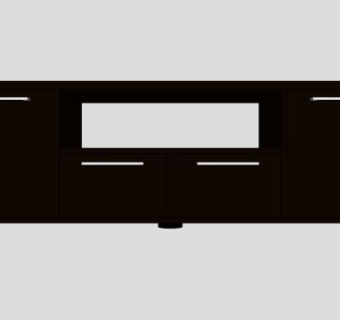 深咖啡色简约电视柜SU模型下载_sketchup草图大师SKP模型